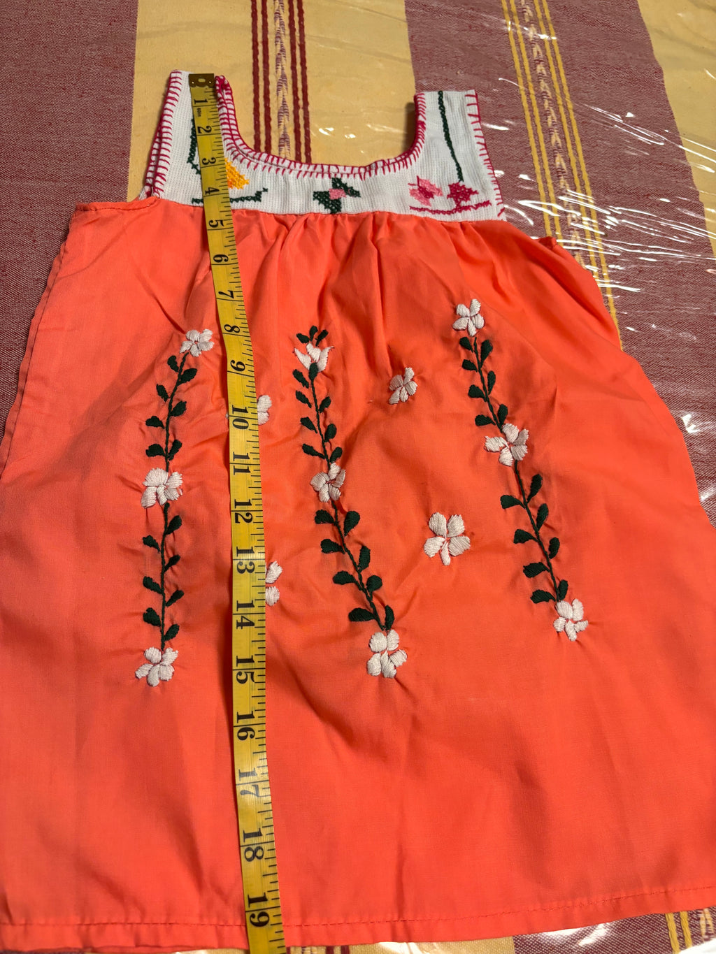 Vestidos De Niña Bordados- Modelos Unicos -Naranja y Azul