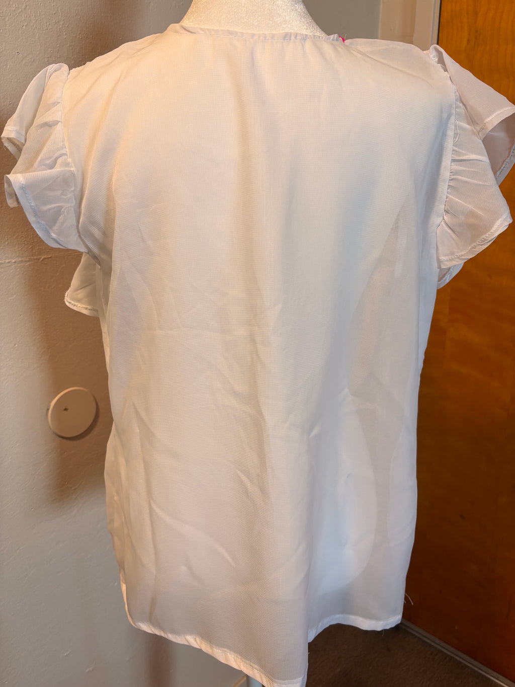 Blusa De Bordado En Cuadrille -Blanca y