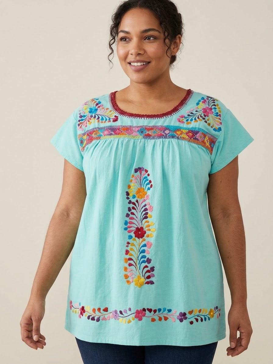 Blusa Deshilada Con Triangulos -Modelo Único
