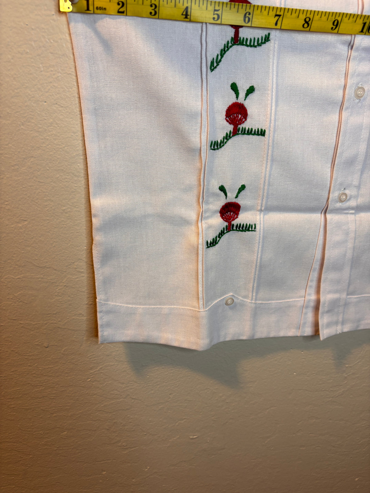 Camisa De Lino Bordada De Hongos