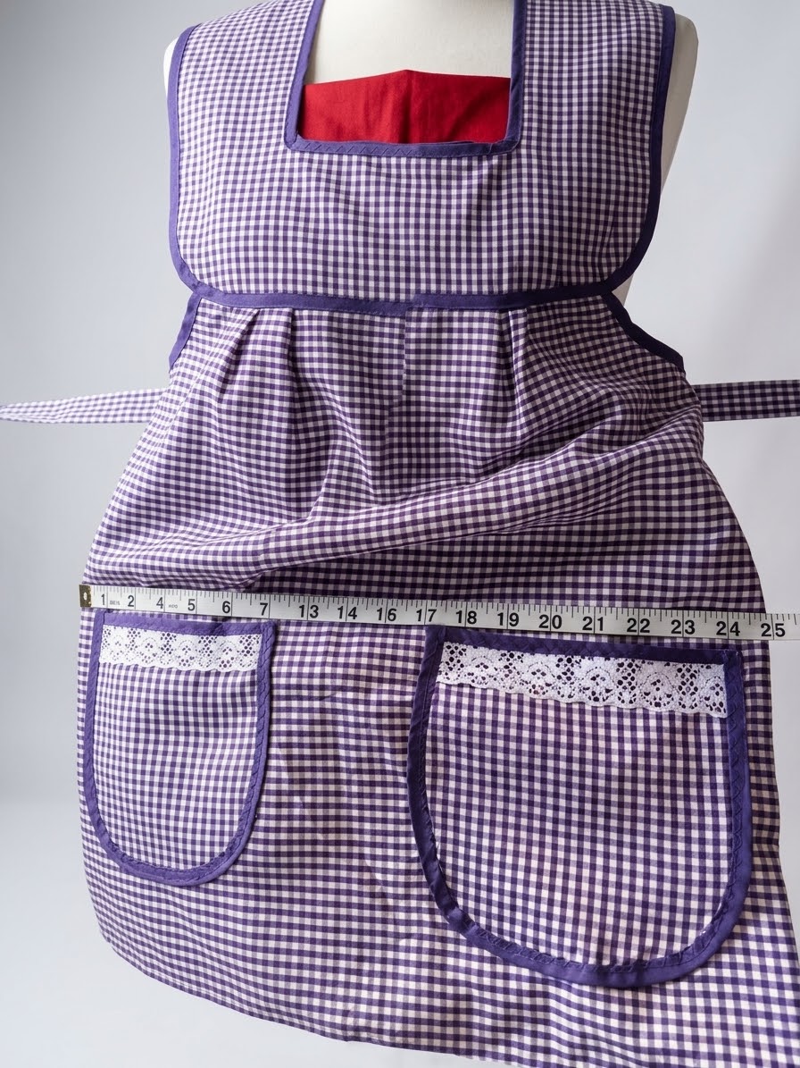 Mandil a Cuadritos Morado / Purple Checkered Apron