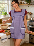 Mandil a Cuadritos Morado / Purple Checkered Apron
