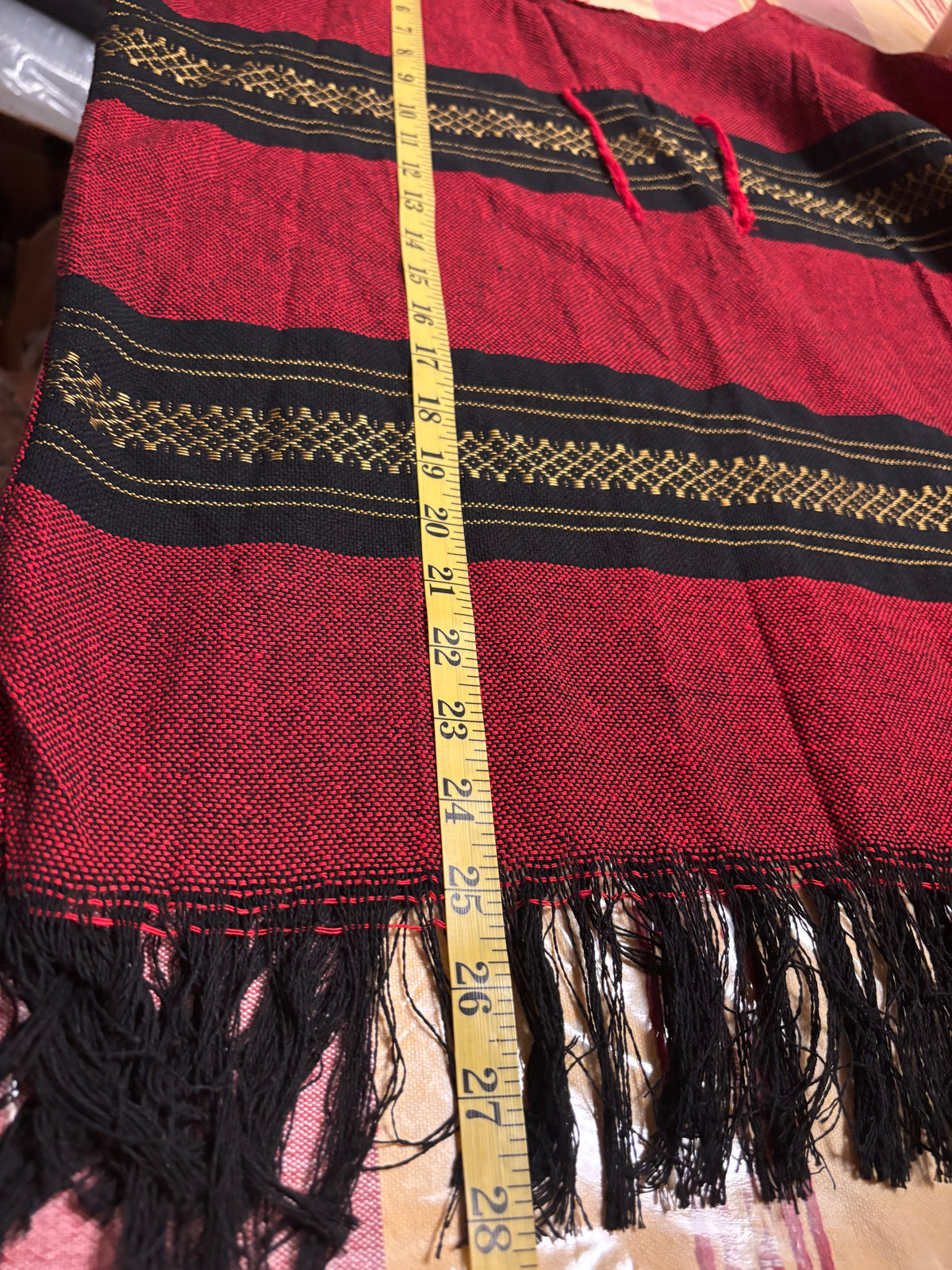 Blusa De Telar Oaxaqueña - Rojo Con Negro- Modelo Único