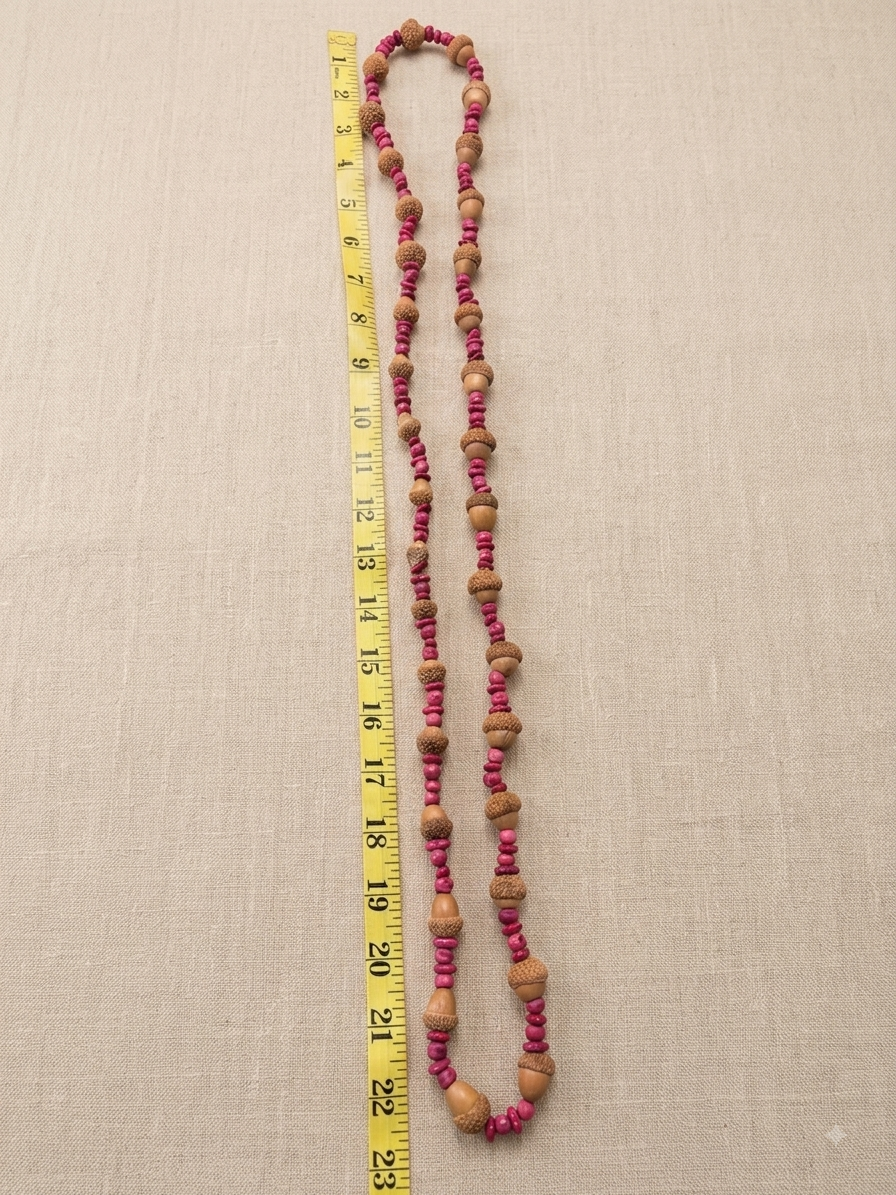 Collar de Semillas Oaxaqueño — Modelo Único~Café y Fucshia
