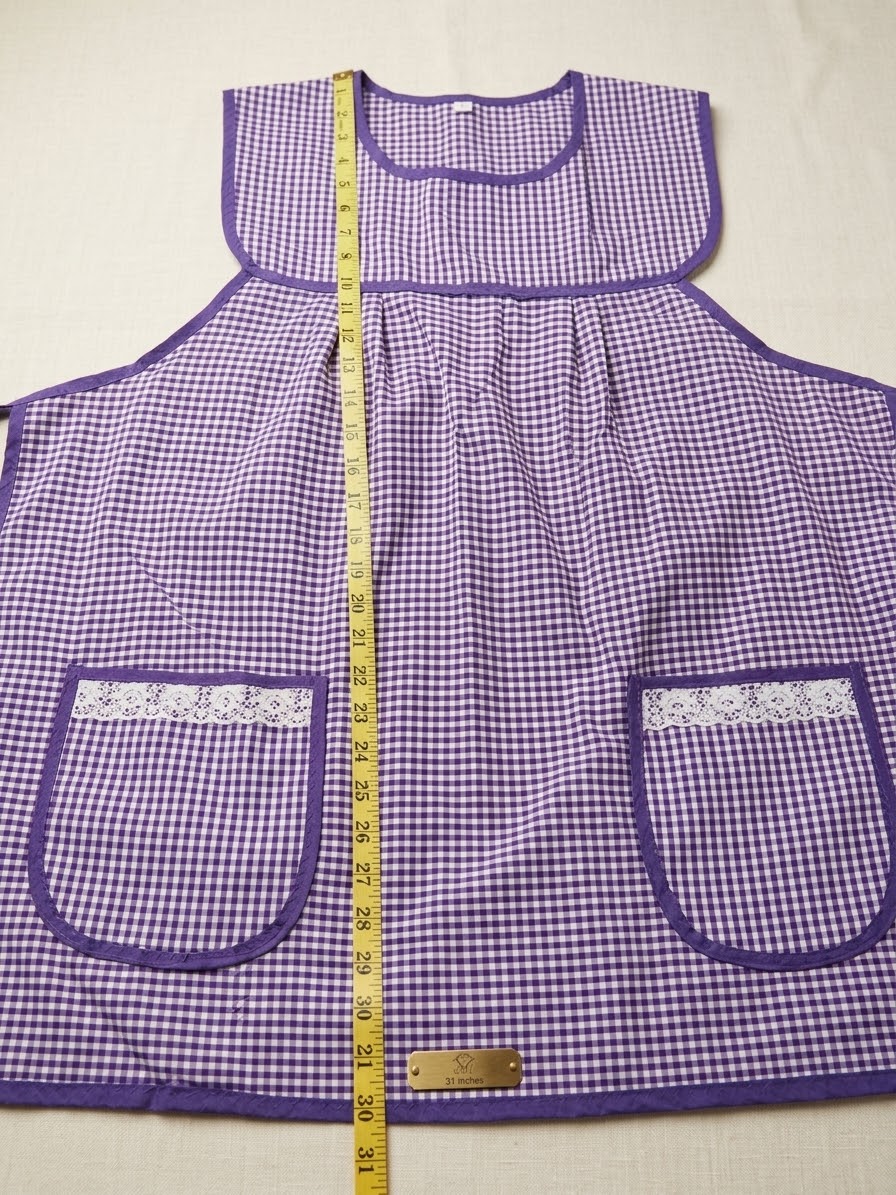 Mandil a Cuadritos Morado / Purple Checkered Apron