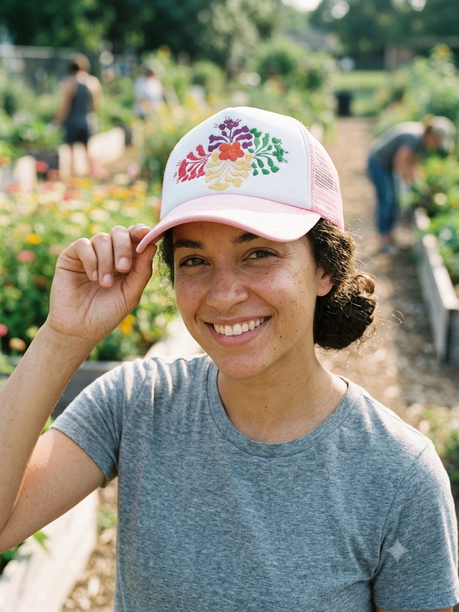 Gorra Bordada - Rosa - Modelo Único