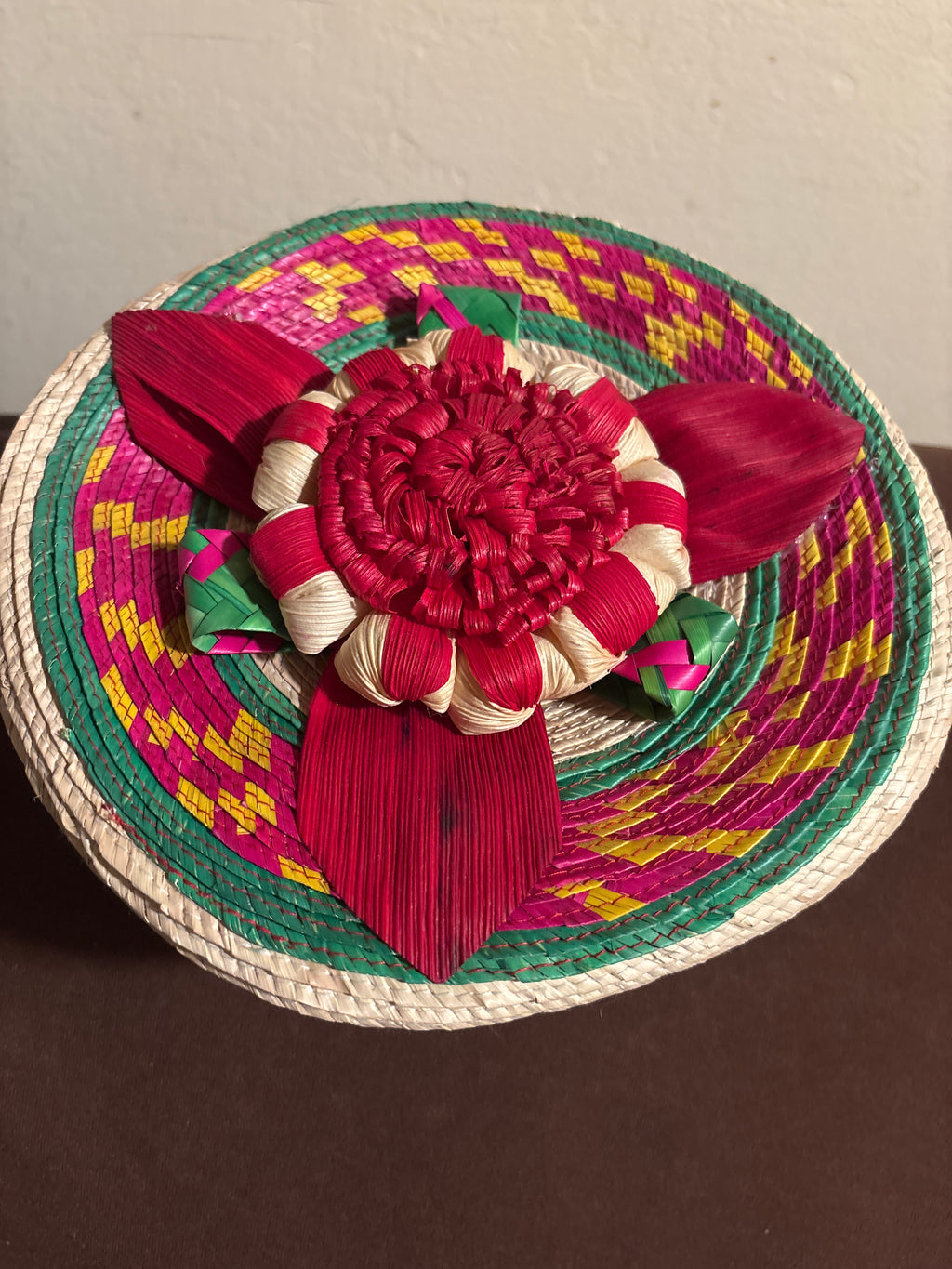 Canasta Tortillero de Palma con Flor Central Tejida a Mano