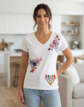 Playera Bordada De Pensamientos-Blanca