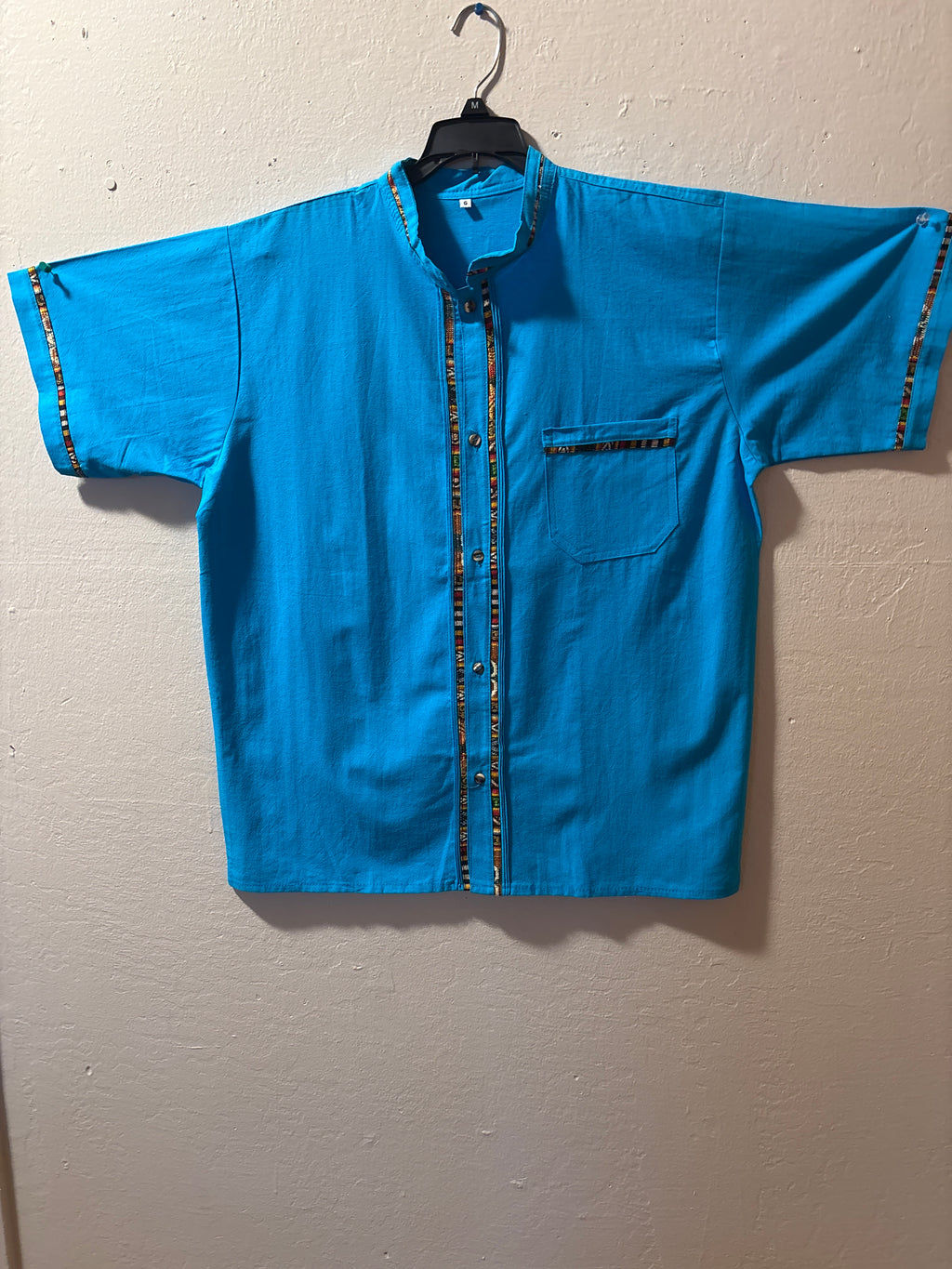 Camisa De Manta Oaxaqueña ~Modelo Único ~Azul