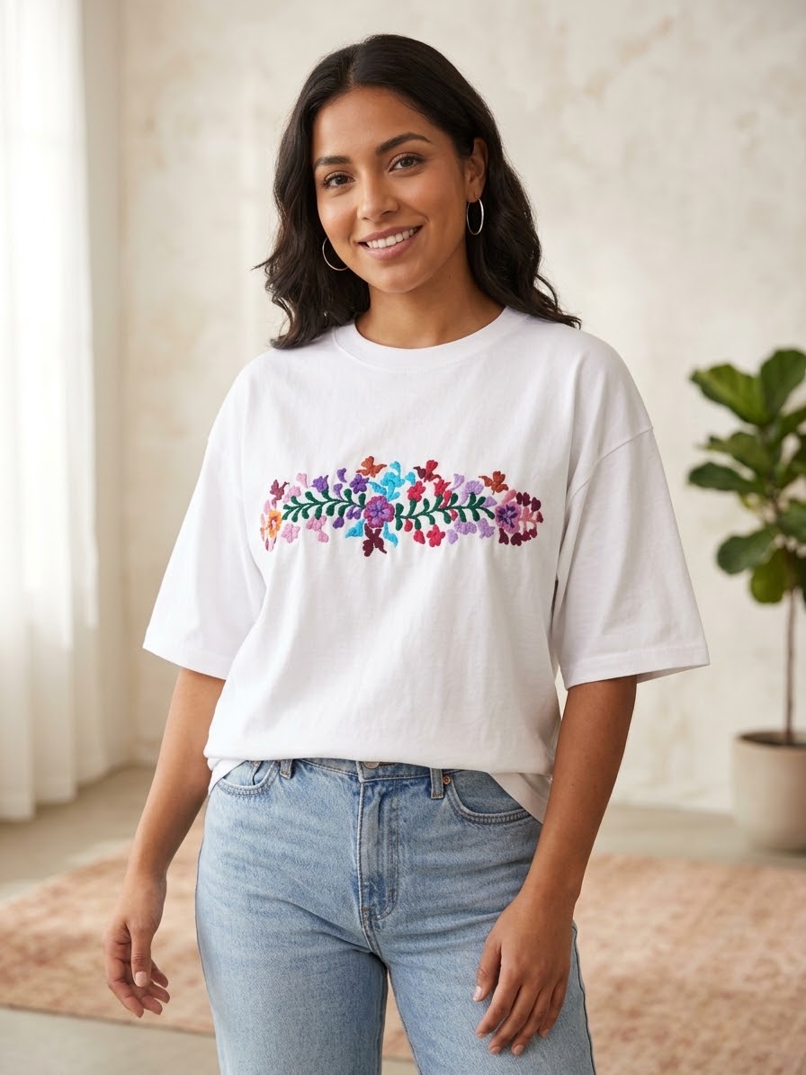 Playeras Bordadas Oaxaqueñas -Modelos Unicos