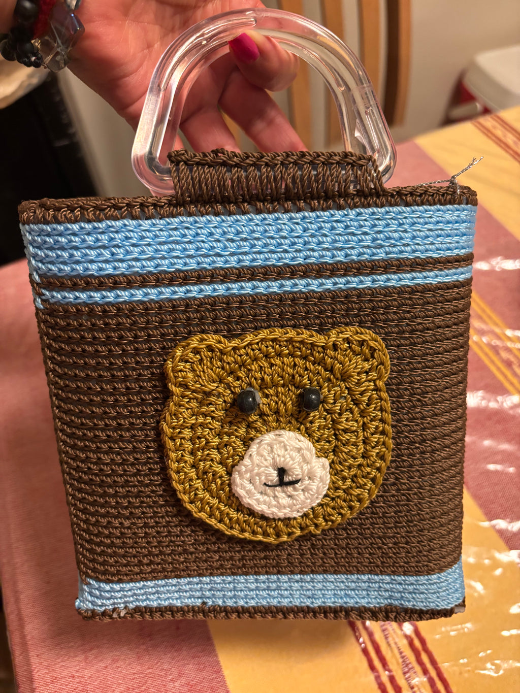 Bolsa De Mano Tejida - De Oso -Café