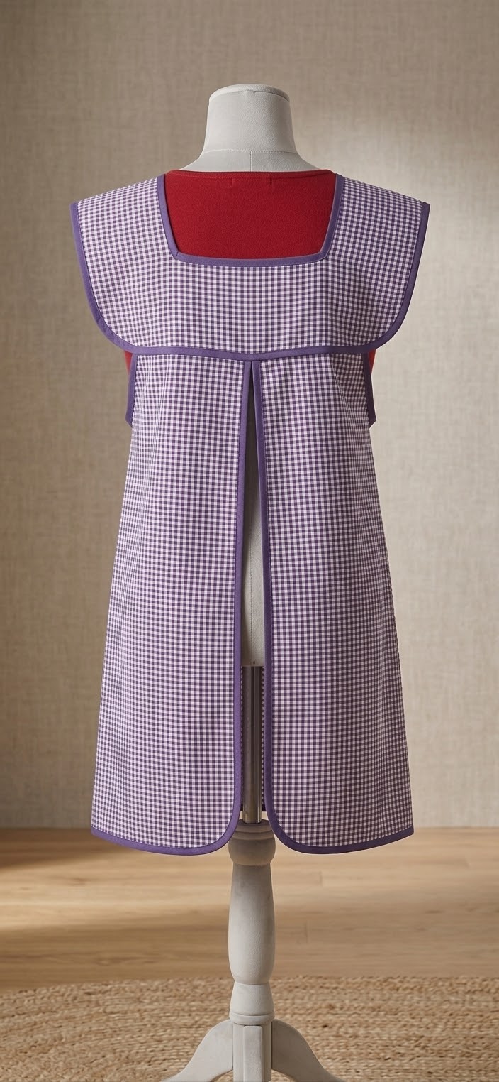 Mandil a Cuadritos Morado / Purple Checkered Apron