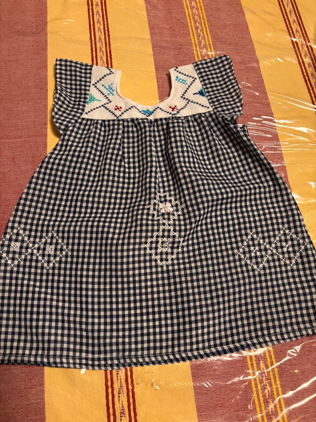 Vestidos De Niña Bordados- Modelos Unicos -Naranja y Azul