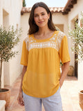 Blusa Deshilada Sencilla -Amarilla -Modelo Único
