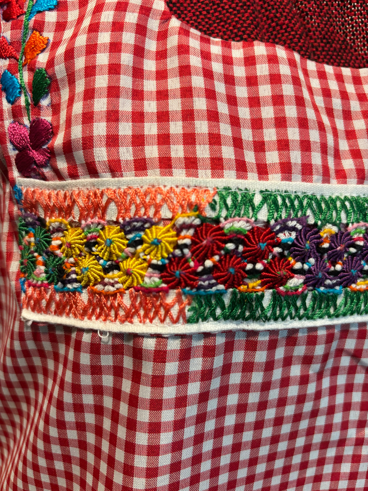 Mandiles Deshilados  Oaxaqueño-Rojo y Azul a cuadros