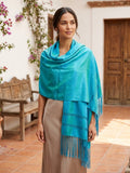 Rebozo De Seda -Azul