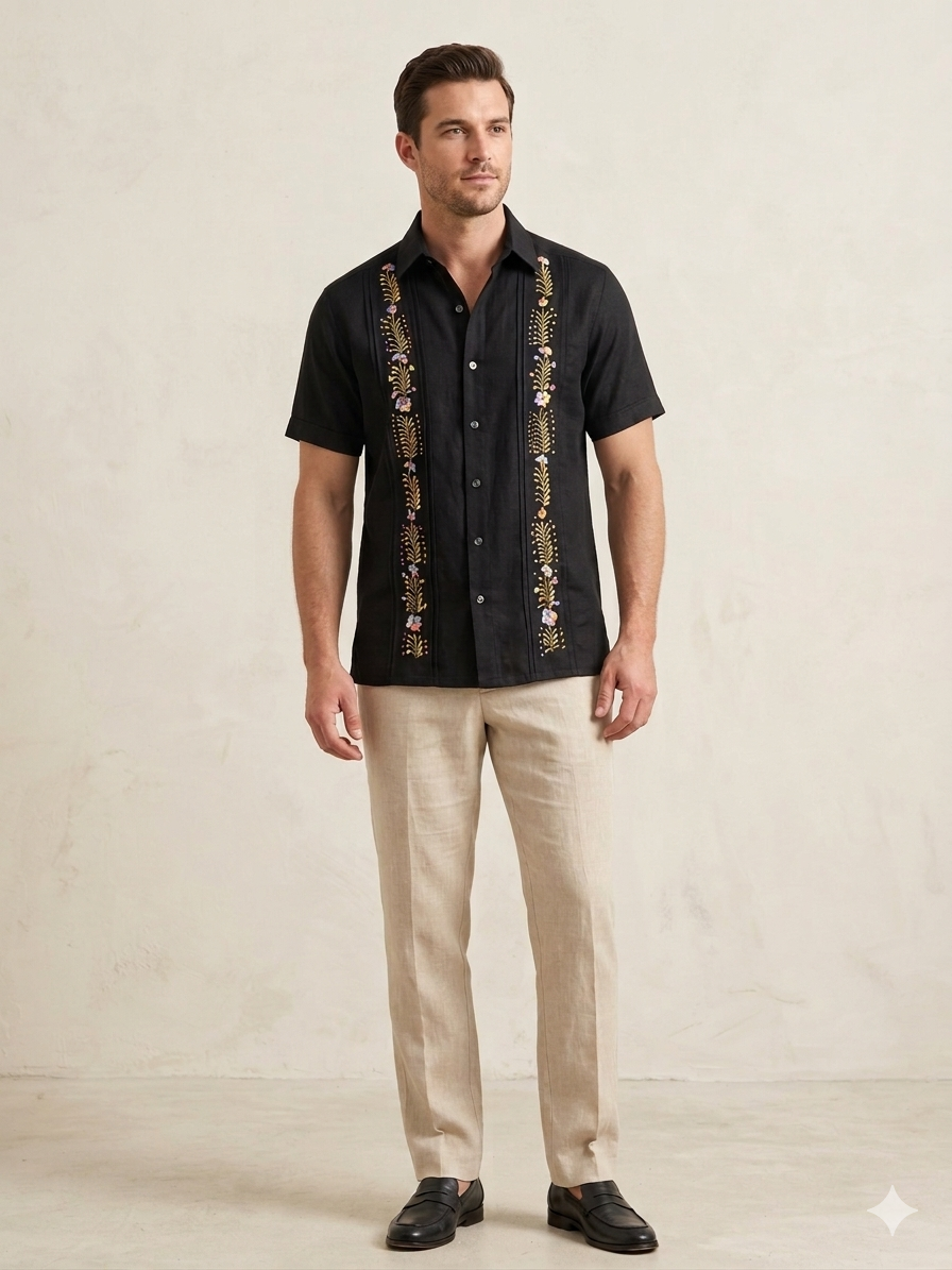 Camisas De Manta Oaxaqueñas- Blanca Y Negra