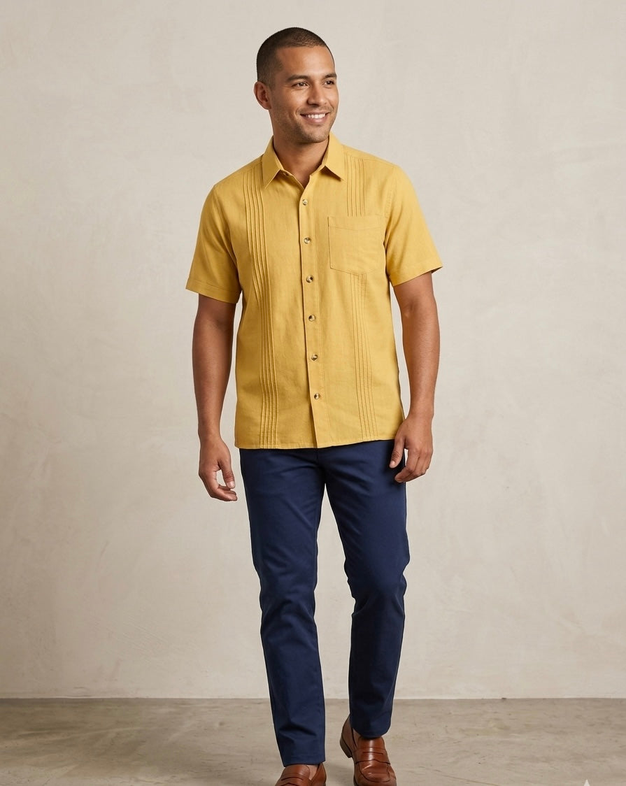 Camisas De Manta Sencillas-Dorada Y Beige