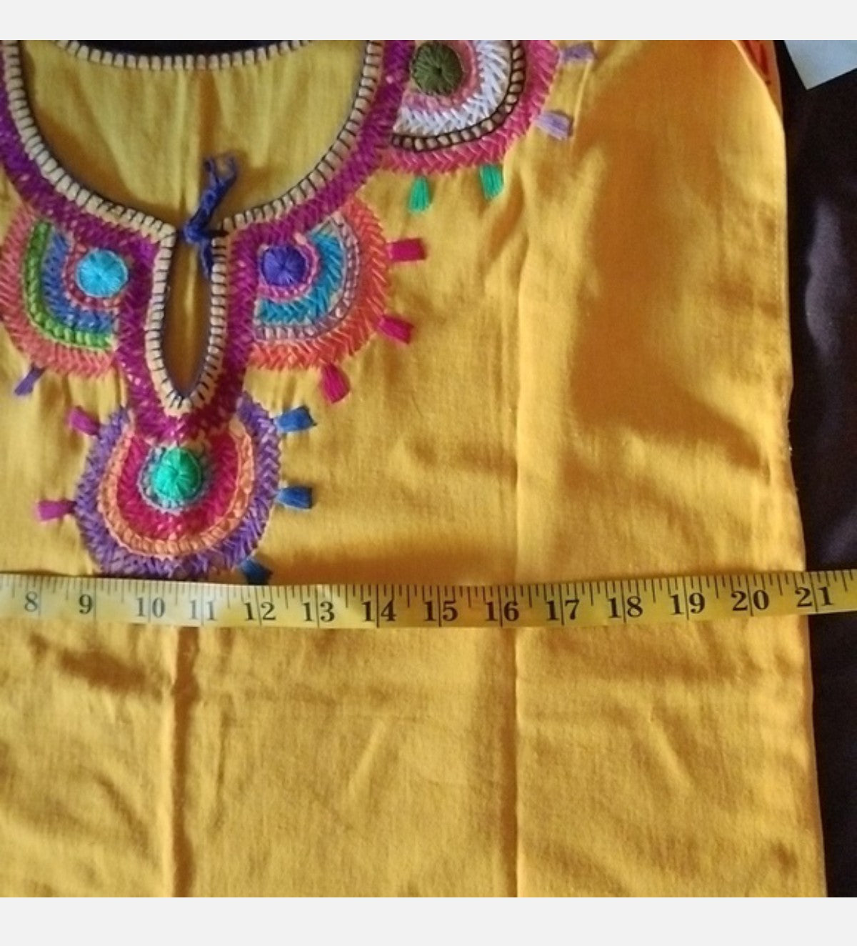 Blusa Bordada Oaxaqueña~Amarilla con colores ~Modelo Unico