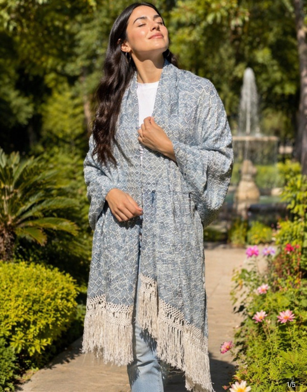 Rebozo De Telar Oaxaqueño ~ Azul Claro ~pieza Única