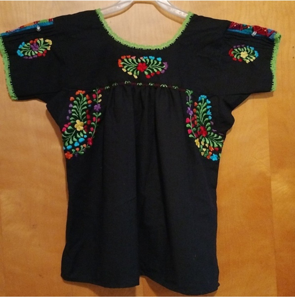 Blusa Negra Bordada Oaxaqueña ~ Modelo Única