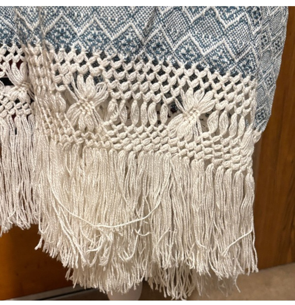 Rebozo De Telar Oaxaqueño ~ Azul Claro ~pieza Única