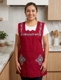 Mandil Bordado Oaxaqueño- Modelo Único -Rojo
