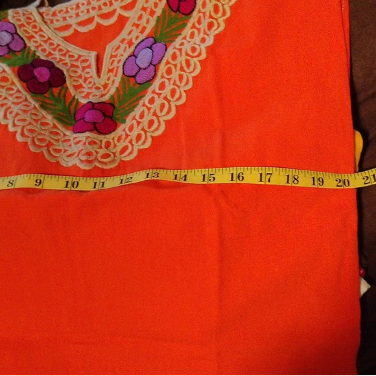 Blusa Bordada Oaxaqueña ~Naranja ~Modelo Único