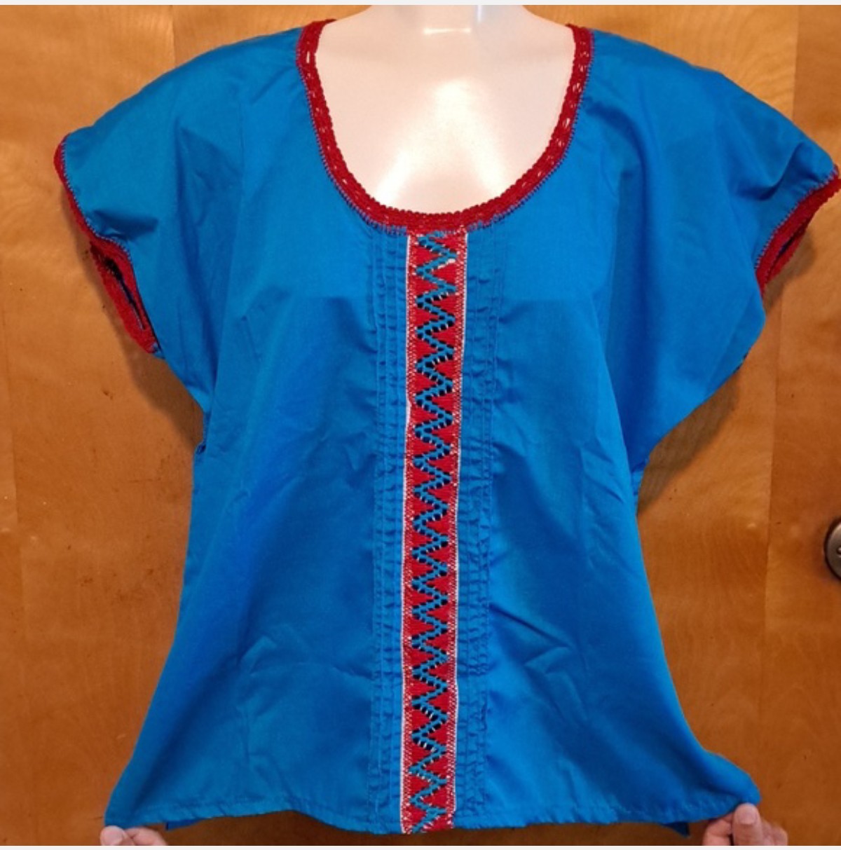 Blusas Deshilandas Oaxaqueñas ~Roja Y Azul