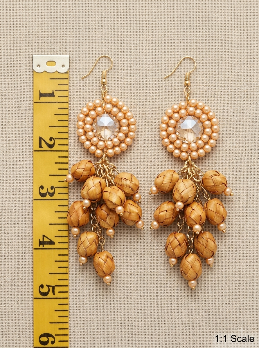 Aretes De Palma Oaxaqueños, Café Pastel ~Modelo Único