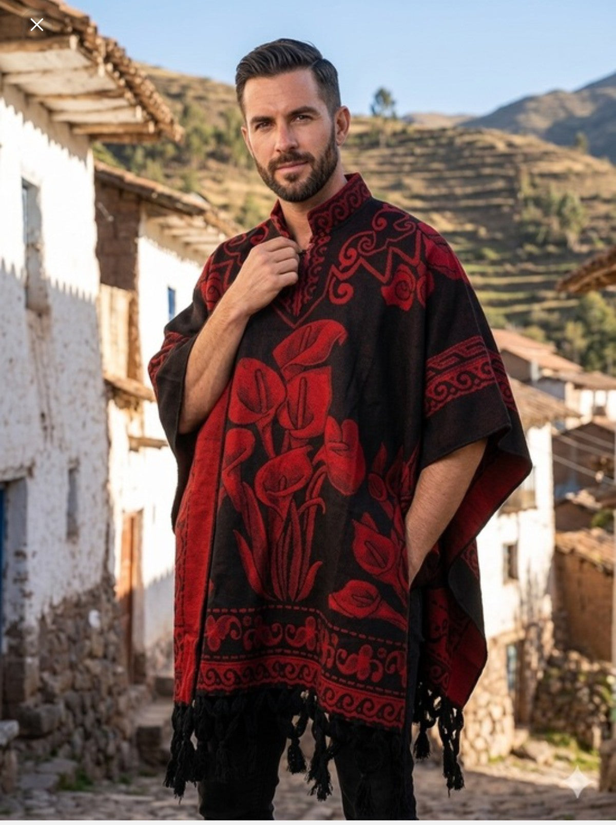 Gaban De Alcatraces Artesanal ~ Modelo Único ~Rojo