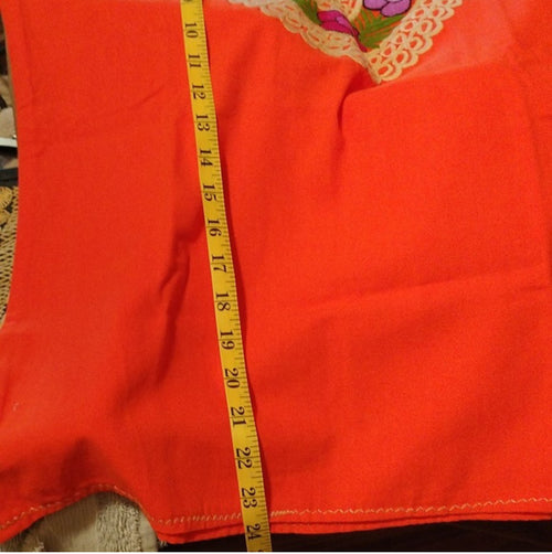 Blusa Bordada Oaxaqueña ~Naranja ~Modelo Único