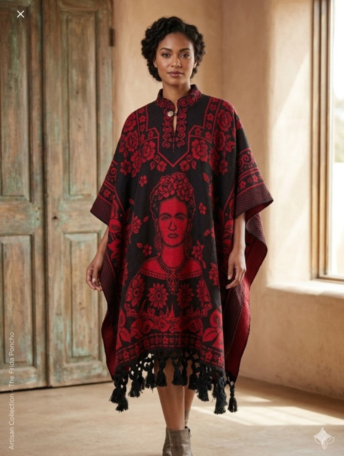 Gaban De Frida Oaxaqueño ~ Rojo Con Negro