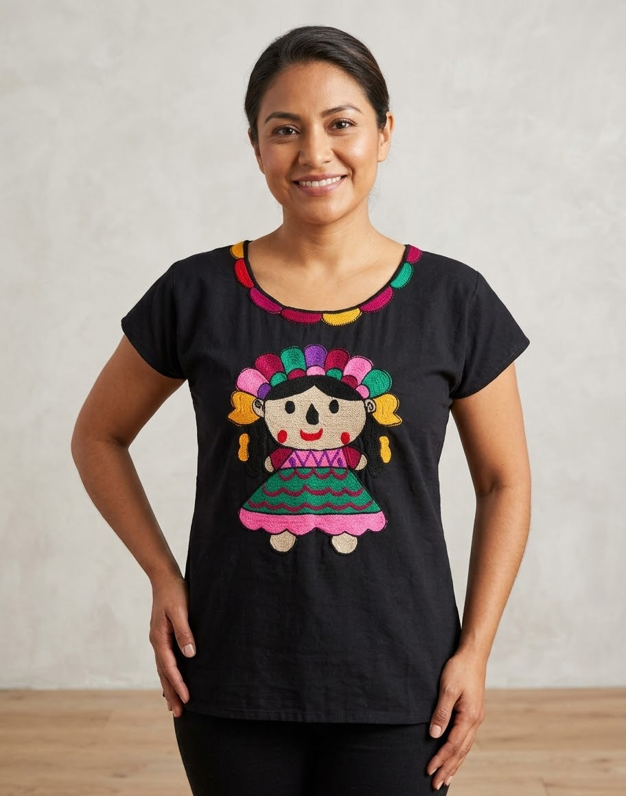Blusas Bordadas De Tehuanas ~Roja Y Negra