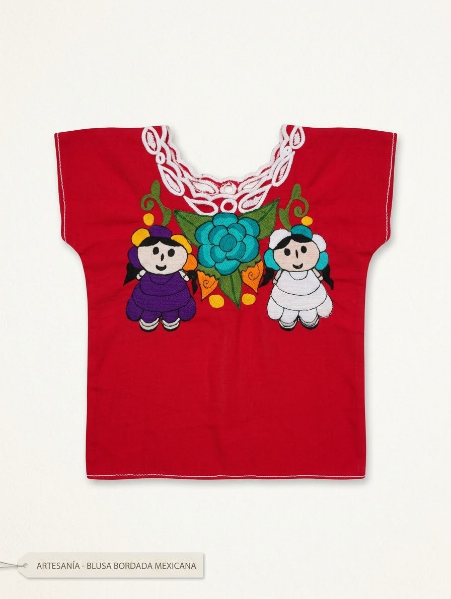 Blusas Bordadas De Tehuanas ~Roja Y Negra