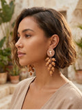 Aretes De Palma Oaxaqueños, Café Pastel ~Modelo Único