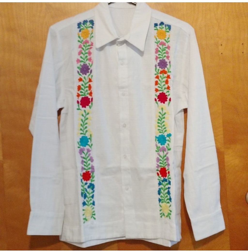 Camisa Bordada Oaxaqueña~ Pieza Única ~blanca