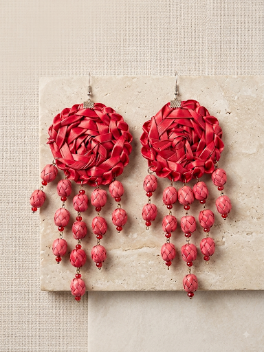 Aretes de Palma Oaxaqueños — Rosa Mexicano
