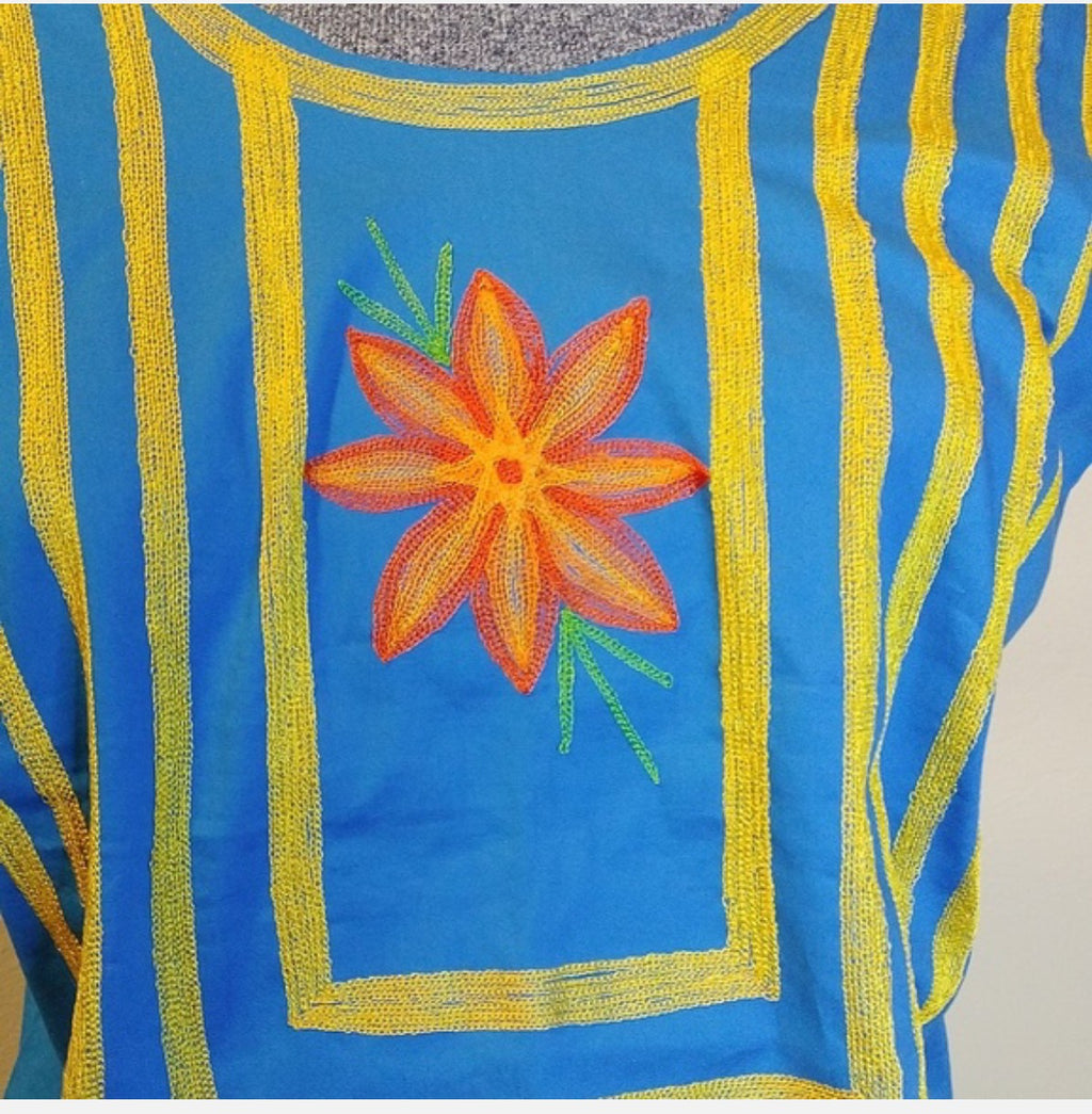 Blusa Oaxaqueña ~Azul Cielo ~Modelo Único