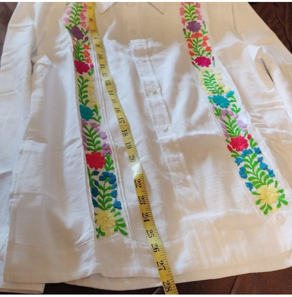 Camisa Bordada Oaxaqueña~ Pieza Única ~blanca