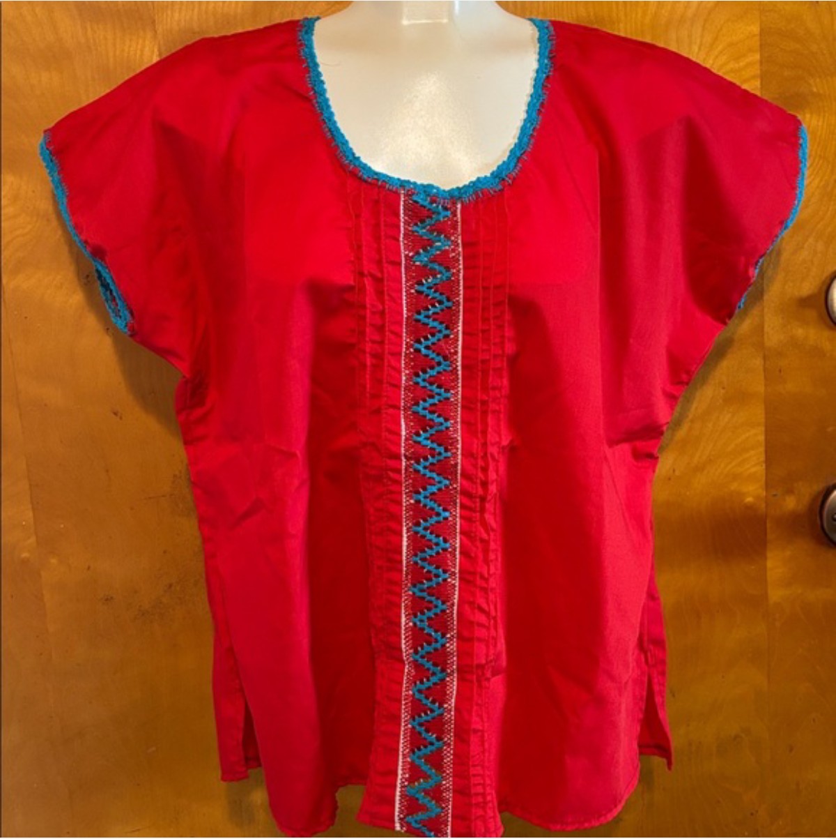 Blusas Deshilandas Oaxaqueñas ~Roja Y Azul