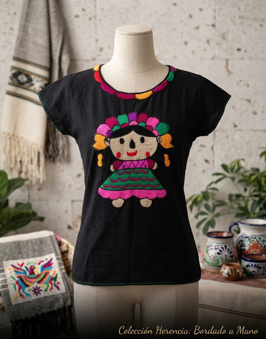 Blusas Bordadas De Tehuanas ~Roja Y Negra
