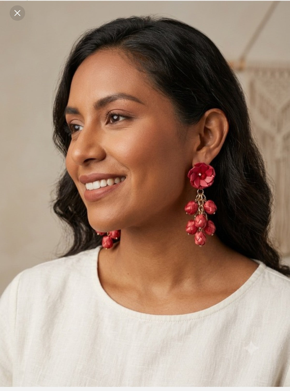 Aretes De Palma Oaxaqueños ~Mode la Único ~Rojo